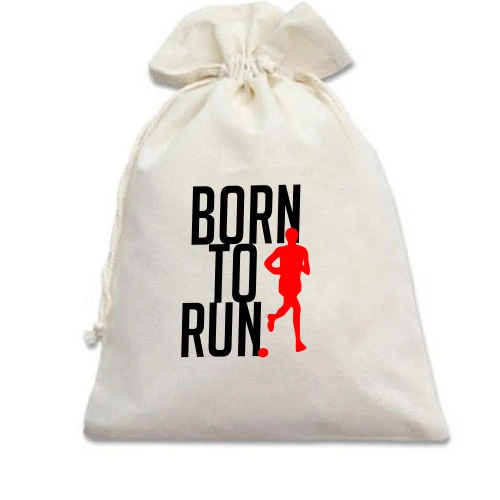 Подарочный мешочек, белый, Born to run