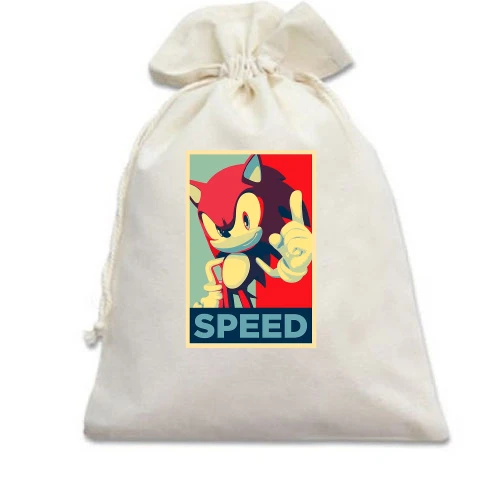 Подарунковий мішечок, Білий, з артом Speed (Sonic)