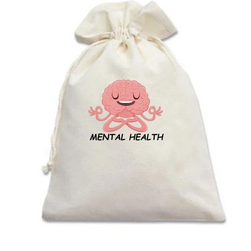 Подарунковий мішечок з мозком і написом "Mental Health"