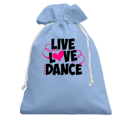 Подарочный мешочек, Голубой, Live love dance