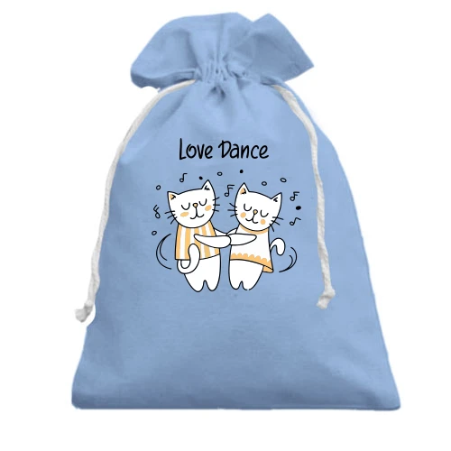 Подарочный мешочек с котиками love dance