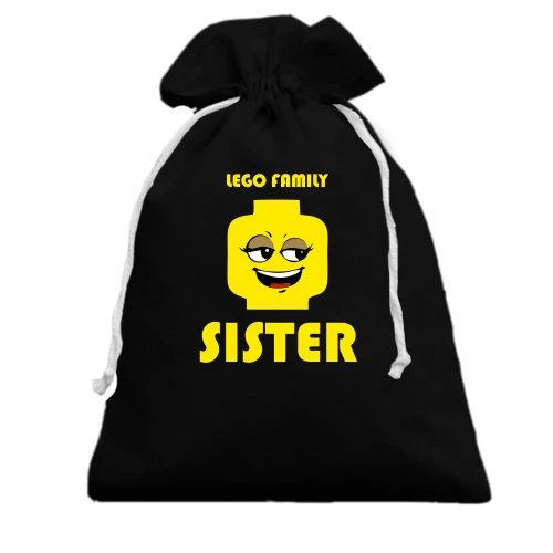 Подарочный мешочек, Черный, Lego Family - Sister