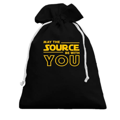 Подарочный мешочек, Черный, May the source be with you