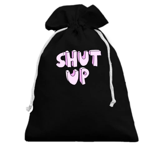 Подарочный мешочек, Черный, Shut Up