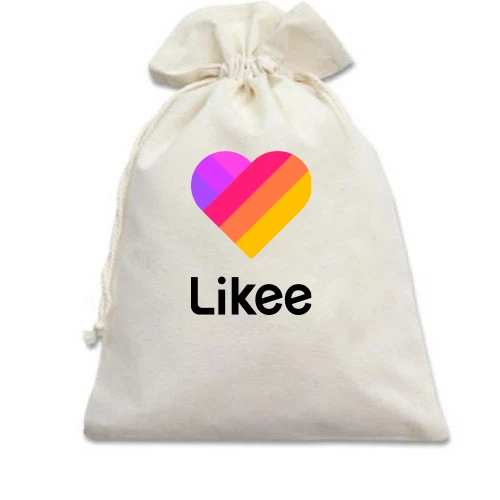 Подарочный мешочек, белый, с логотипом Likee