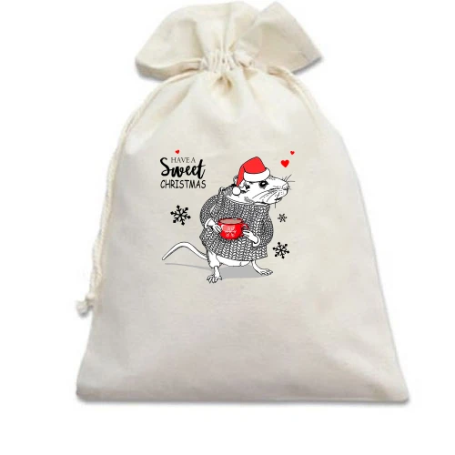 Подарочный мешочек с надписью "Have a sweet christmas"