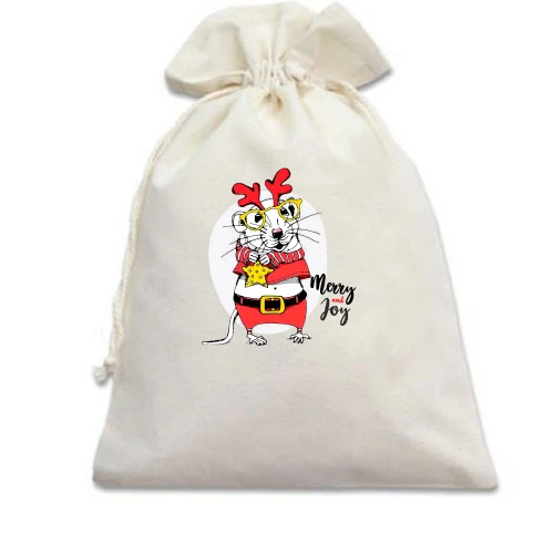 Подарунковий мішечок, Блакитний, Merry and Joy