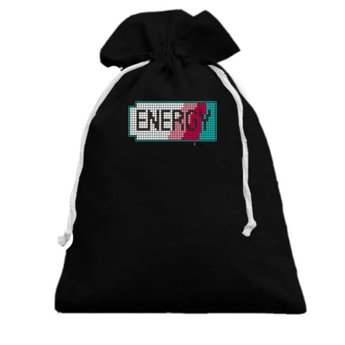 Подарочный мешочек, Черный, с надписью "Energy"
