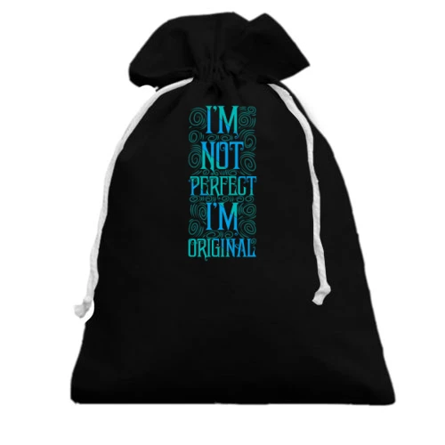 Подарунковий мішечок, Чорний, I'm not perfect - I'm original