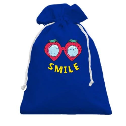 Подарочный мешочек, голубой, Smile Клубника