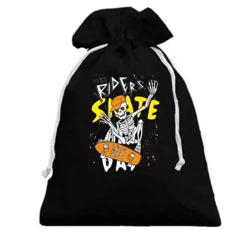 Подарунковий мішечок, чорний, Skite day Скелет