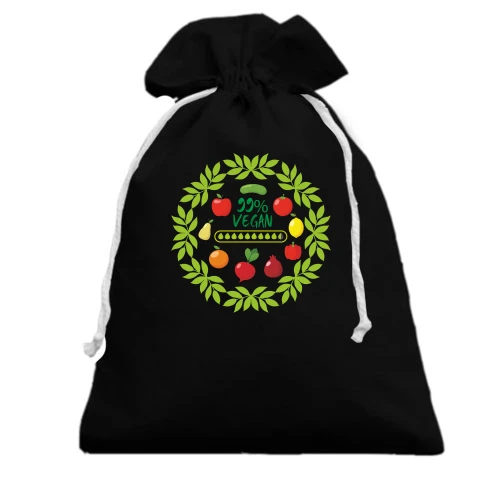 Подарочный мешочек, Черный, Vegan Веган