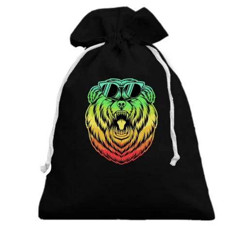 Подарочный мешочек, Черный, Art Bear Медведь