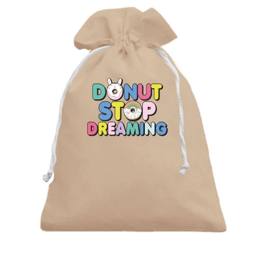 Подарунковий мішечок, Білий, Donut stop dreaming
