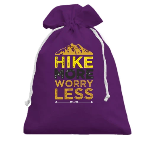 Подарунковий мішечок, фіолетовий, Hike more worry less