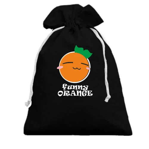 Подарочный мешочек, Черный, Funny Orange