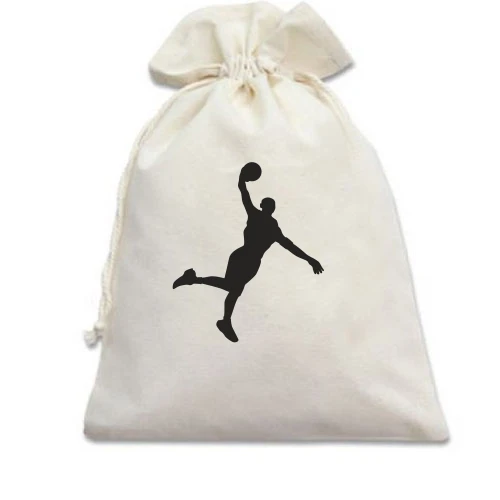 Подарунковий мішечок, білий, basketball