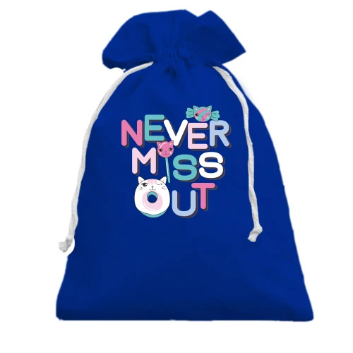 Подарочный мешочек, Голубой, Never miss out