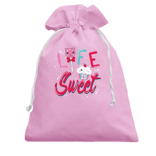 Подарунковий мішечок, рожевий, Life sweet