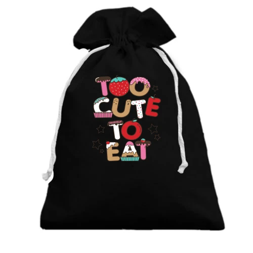 Подарунковий мішечок, білий, Too cute to eat