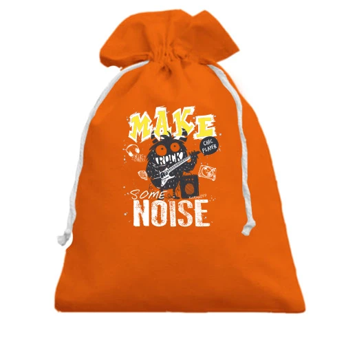 Подарочный мешочек, Оранжевый, Make rock noise