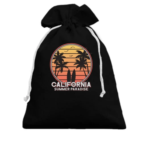 Подарунковий мішечок, чорний, California Summer Paradise