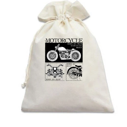 Подарочный мешочек Motorcycle Black and White