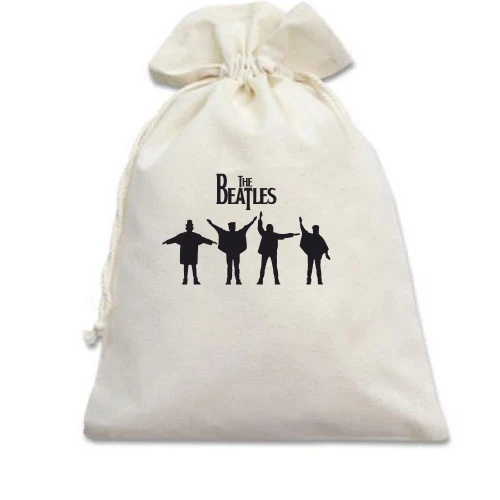 Подарунковий мішечок, Білий, із силуетами The Beatles у стилі Help!