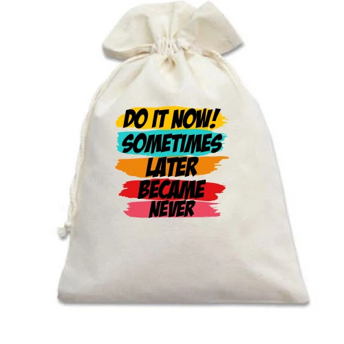 Подарунковий мішечок, білий, Do it now
