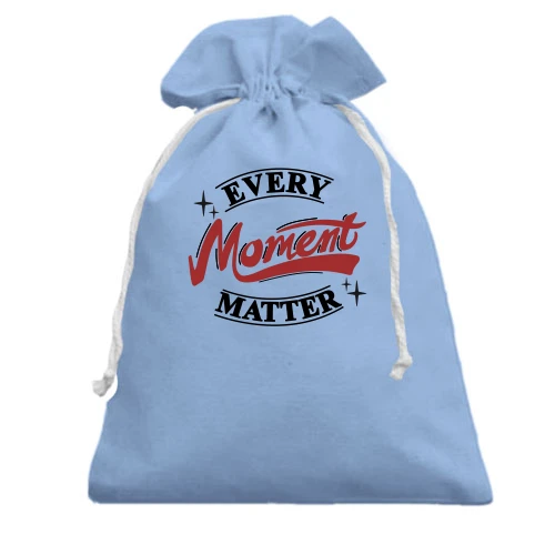 Подарунковий мішечок, Блакитний, Every moment - material