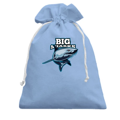 Подарочный мешочек, Голубой, Big Sharks