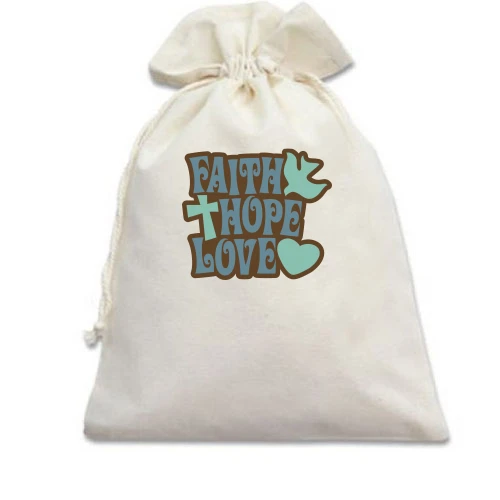 Подарочный мешочек Faith Hope Love
