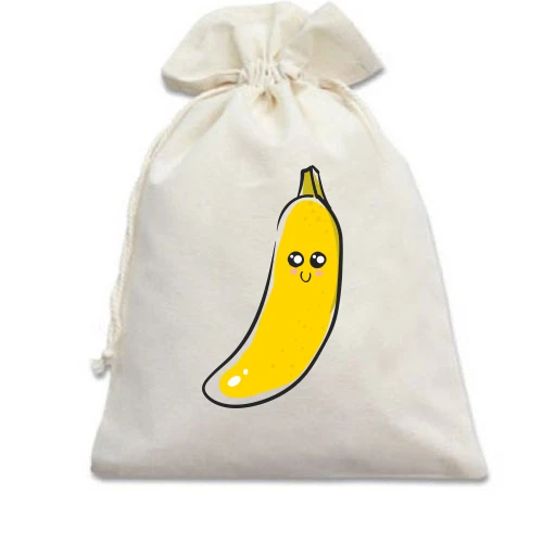 Подарочный мешочек, белый, Cute Banana