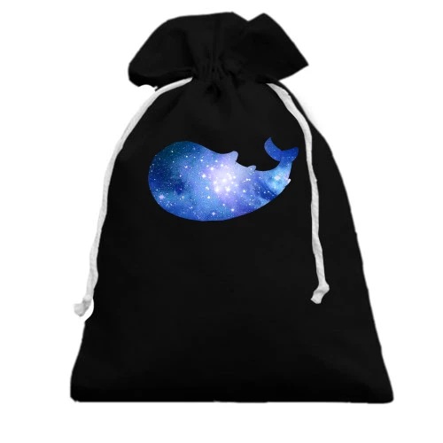 Подарочный мешочек, Черный, Кит-космос