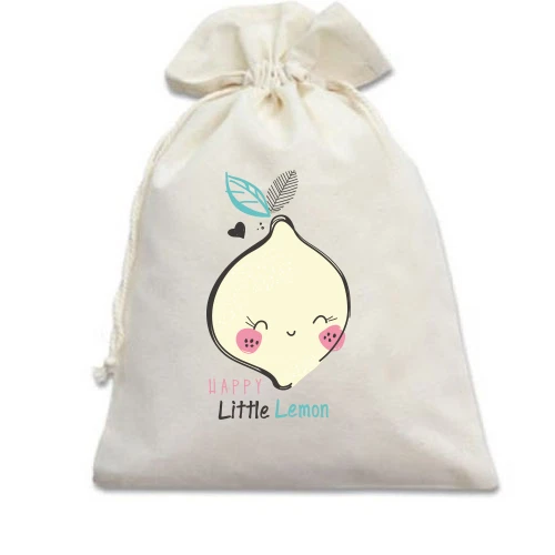 Подарочный мешочек, белый, Happy Little Lemon