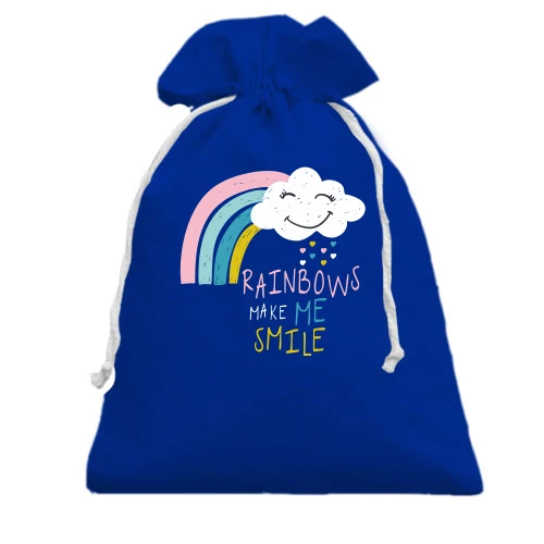 Подарочный мешочек Rainbows make me Smile