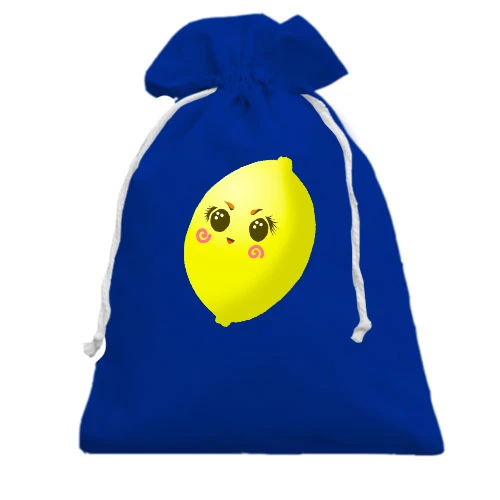 Подарочный мешочек, голубой, Crazy Lemon