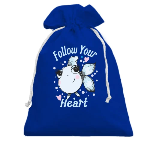 Подарочный мешочек, Голубой, Follow Your Heart