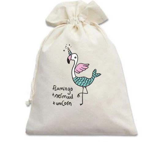 Подарочный мешочек Flamingo + Mermaid + Unicorn