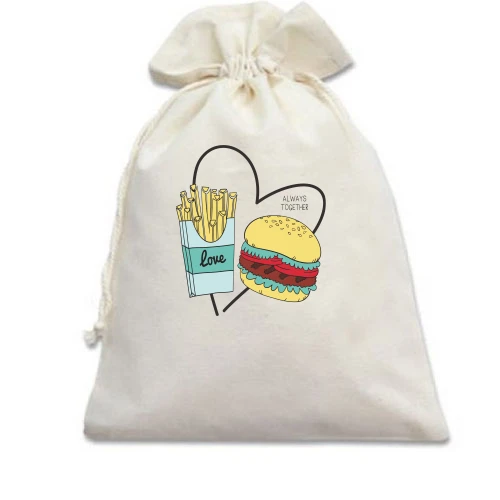 Подарочный мешочек Love fast food