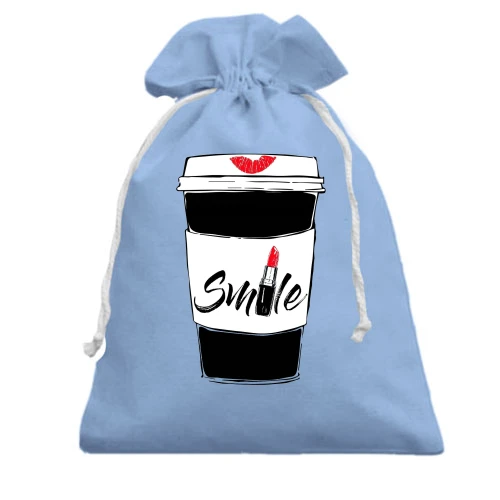 Подарочный мешочек, Голубой, Coffee Smile
