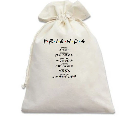 Подарочный мешочек, Белый, FRIENDS