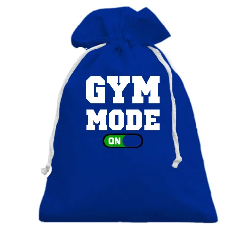 Подарочный мешочек, Голубой, Gym Mode On