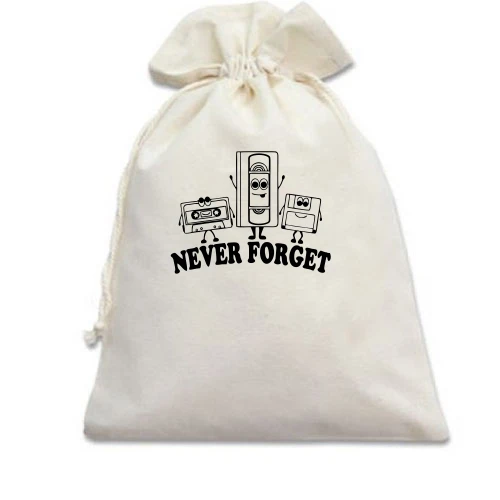 Подарунковий мішечок, білий, Never forget