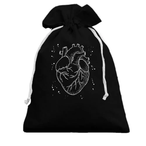 Подарунковий мішечок, Чорний, Anatomical heart