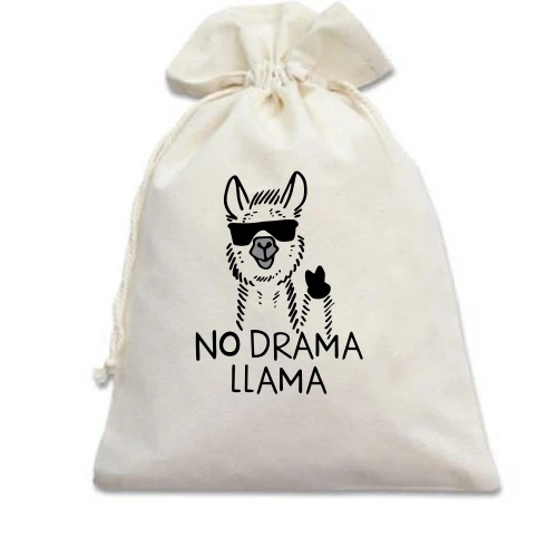 Подарунковий мішечок, Білий, No Drama LLama