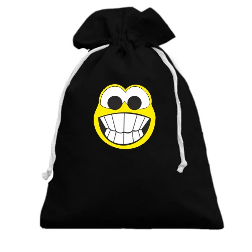 Подарунковий мішечок, чорний, Crazy smile