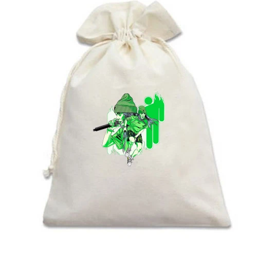 Подарочный мешочек Billie Eilish green art