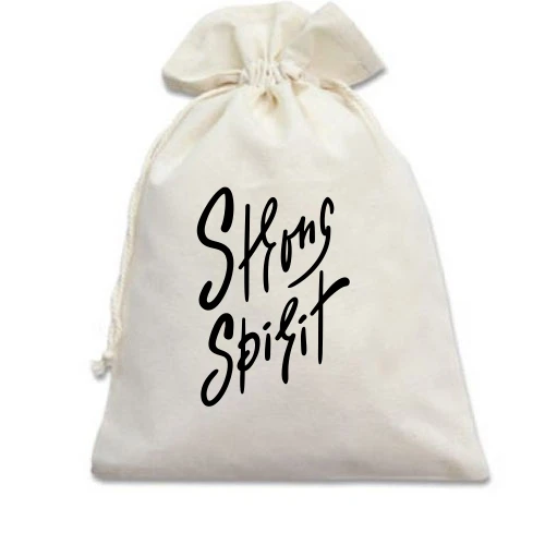 Подарунковий мішечок, білий, Strong spirit