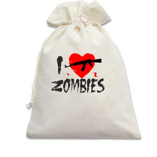 Подарунковий мішечок I love zombies